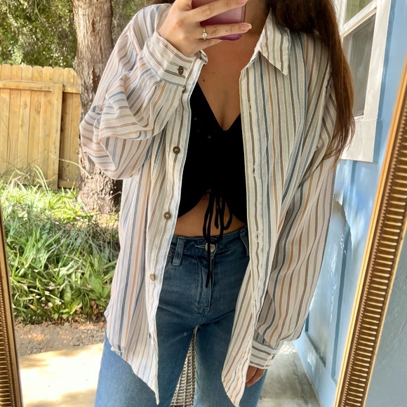 Alfred Dunner Striped Button Down - Picture 1 of 2